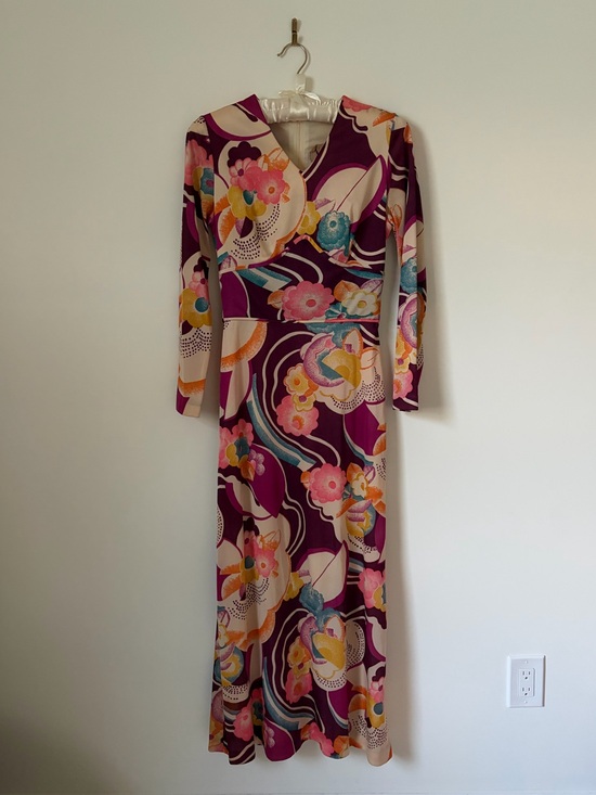 Vintage Dresses & Skirts - Vintage 70s psychedelic floral dress